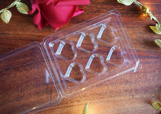 Molde Wax Melts de plástico reciclado : Corazones Pack 4u